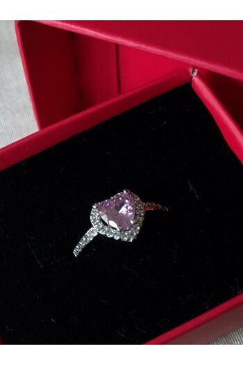 shinecollection Pink Heart Model Ring