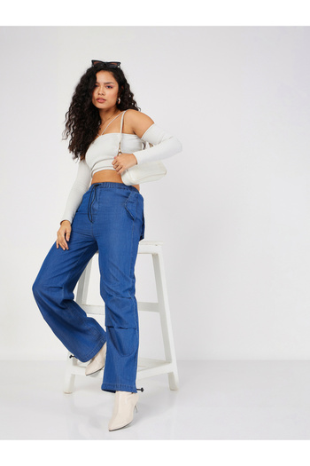 Sassafras By Styli Baggy Fit Cargo Pants with Toggle Detail