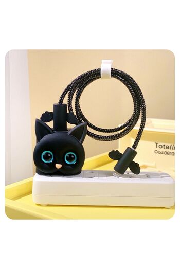 WANNA PROTECT Durable Figured Cute Iphone Charging Head Adapter Protection Cable Protector 3-Piece Case Protection Set