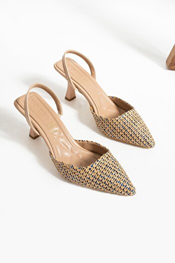 Zoom Women Style ARKASI ACIK HASIR STİLETTO