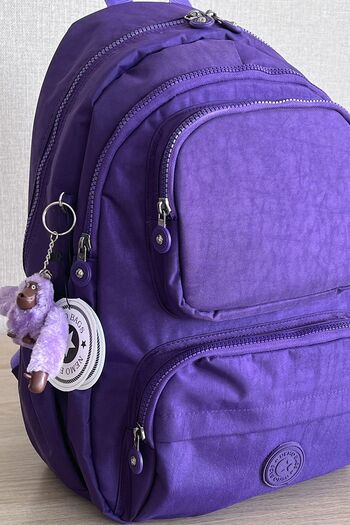 MORCA Fcstore Crinkle Fabric Waterproof Medium Size Purple Crinkle Backpack/laptop School Bag