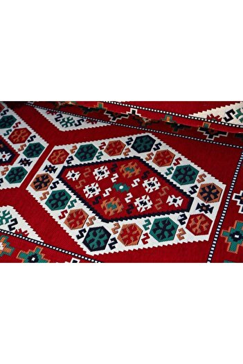 BAKIRÖZÜ HOME 1.kalite Şark Köşesi Takımı Yörük Kırmızı Modeli Sünger Dahil (4 Parça)