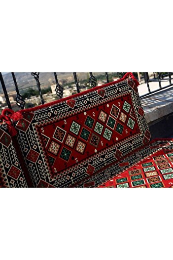 BAKIRÖZÜ HOME 1.kalite Şark Köşesi Takımı Şili Kırmızı Modeli Sünger Dahil (4 Parça)