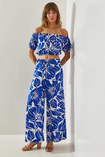 Bianco Lucci Viscose Women's Set - Digital Print, Rubber Trim Detail60251400