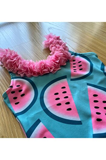 Pukka Boz Aras&Wind Watermelon Patterned Floral Swimsuit Baby