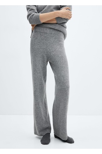 MANGO Woman Linen Knitwear Cotton Trousers