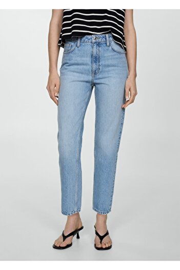 MANGO Woman Mom2000 Pantaloni Mom Jean cu talie înaltă