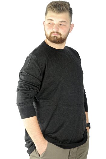ModeXL Mode Xl Plus Size Sweater Crew Neck 22207 Anthracite