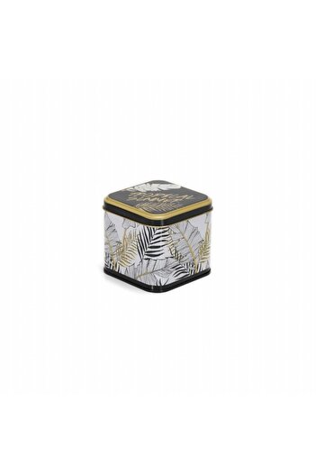 EVLE Ef014-q4 Sn_tropical Summer Patterned Square Metal Storage Container 9x9 Cm