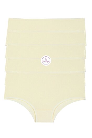 DONLİZZA Yellow High Waist Women's Panties - 5 Pieces