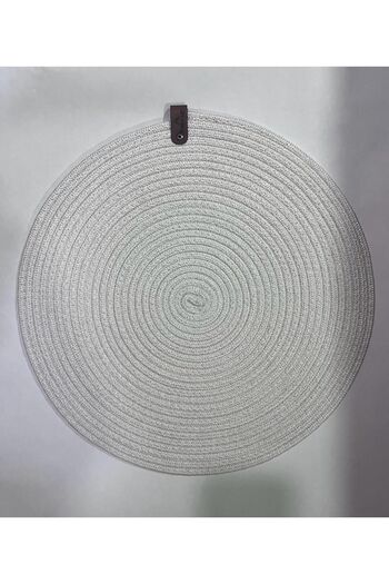 FABRİCART HALI Decorative Snail Jute Woven Placemat American Service Cream