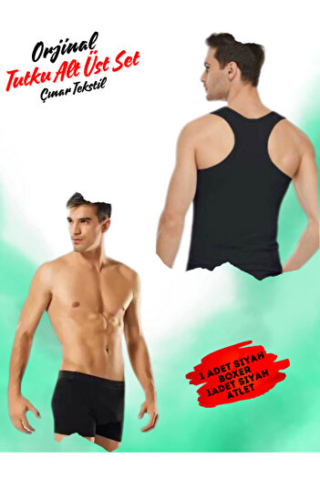 Tutku Men's Boxer and Athlete Set - Single, Economical, Socks Gift