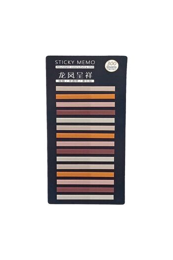 sibga tasarım Transparent Colored Thin Strip Postit - Bookmark, 300 Sheets