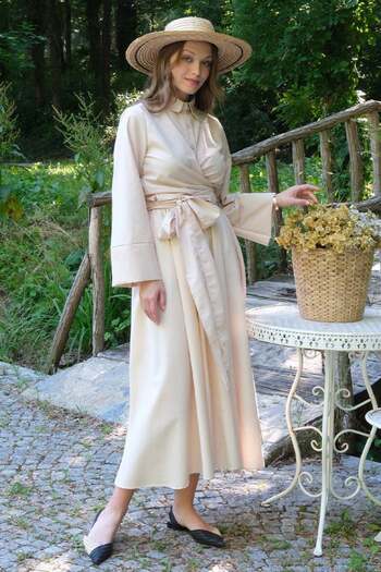 Ceylan Otantik Cream Balloon Skirt