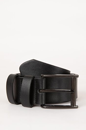 DeFacto Faux Leather Jean Belt - Men's, Rectangular Buckle, B7346axns