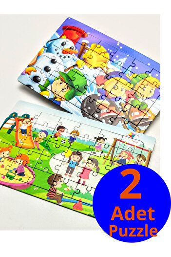 Schmülzer 2 adet Çocuk Puzzle - Çocuk Yapboz Macera Zamanı 30 Parçalı