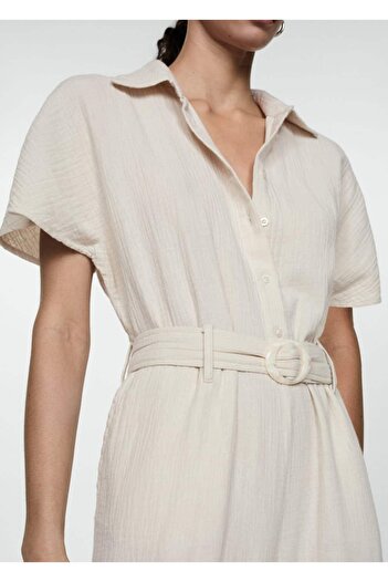MANGO Woman Long Belted Jumpsuit