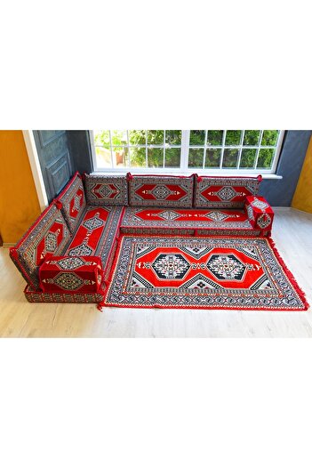 BAKIRÖZÜ HOME Şark Köşesi Takımı Konsepti Saraylı Modeli Koltuk Takımı Sünger Dahil (10 Parça)