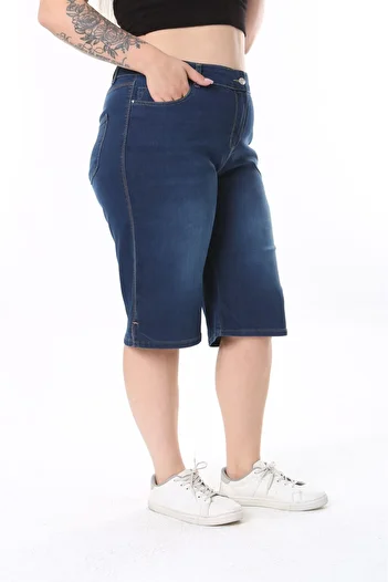 SERRA BÜYÜK BEDEN Bermuda Shorts - Slit Detailed