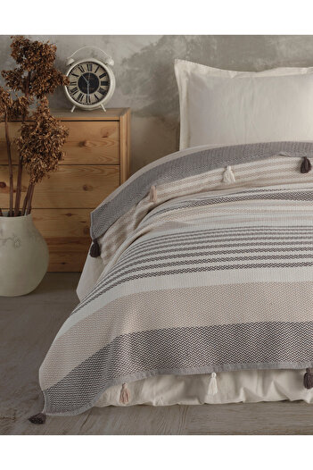 Lux Touch Mabel Beige Pompom Cotton Double Pique - 220 x 240 cm