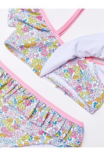LC Waikiki LCW baby Esnek Kumaştan Kız Bebek Bikini Takımı