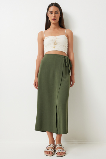 Happiness İstanbul Khaki Colored Women's Shalwar Trousers - Ayrobin DE00033