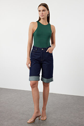 Trendyol Collection Petrol Colored Flexible Halter Neck Knitted Body - TWOSS20BD0044