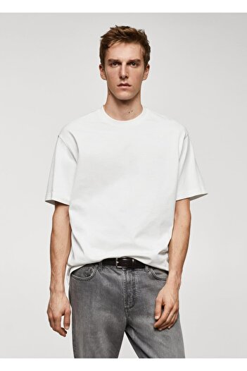 MANGO Man Bequem geschnittenes Basic-T-Shirt aus 100 % Baumwolle