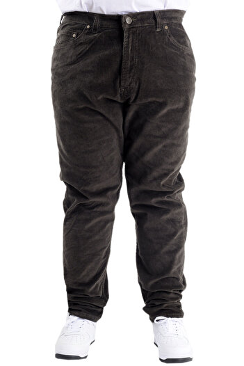 ModeXL Mode XL Large Size Men's Velvet Trousers 23920 Khaki