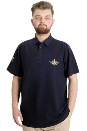 ModeXL Mode Xl Великий розмір Чоловіча футболка Polo Aırforce 23337 Синій