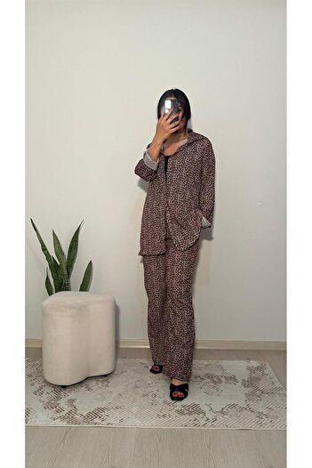 Butik Large Size Leopard Patterned 3-Piece Set - Daily Elegance