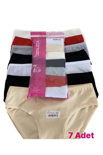 DONLİZZA Solid Color Cotton Women's Panties 7 Pieces