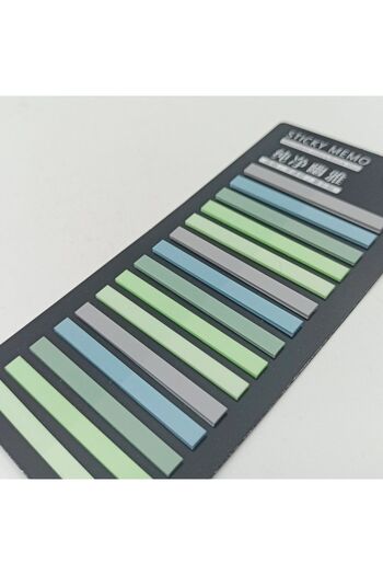 sibga tasarım Transparent Colored Thin Strip Postit - Bookmark, 300 Sheets