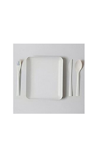 Eynel 6-Person Picnic Set - 32 Pieces Plastic Cup and Spoon Knife Dinner Breakfast Set
