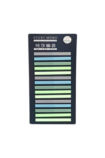 sibga tasarım Transparent Colored Thin Strip Postit - Bookmark, 300 Sheets
