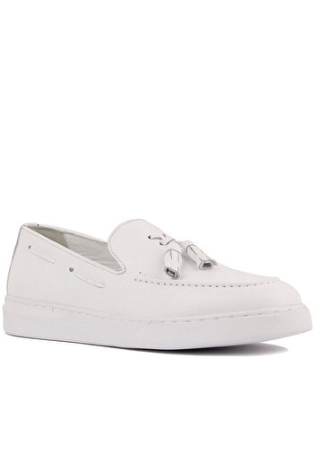 SailLakers - White Leather Men's Casual Shoes 101-3427-Gom205