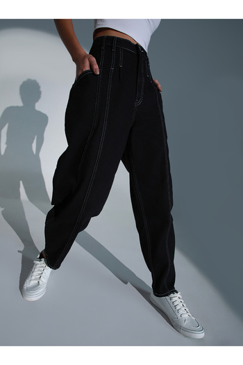 Hubberholme By Styli High Rise Balloon Fit Jeans with Pockets
