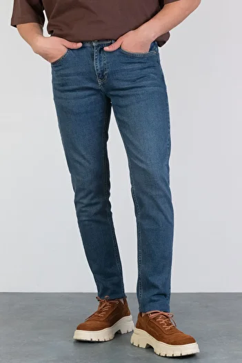 HLT JEANS Ανδρικό Ocean Blue Slim Fit Lycra Strechy Jeans Skinny Leg Jeans Hlthe001958