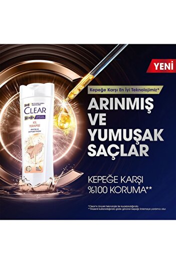 Clear Women Kepeğe Karşı Etkili Şampuan Kil Terapisi 350 ml X3