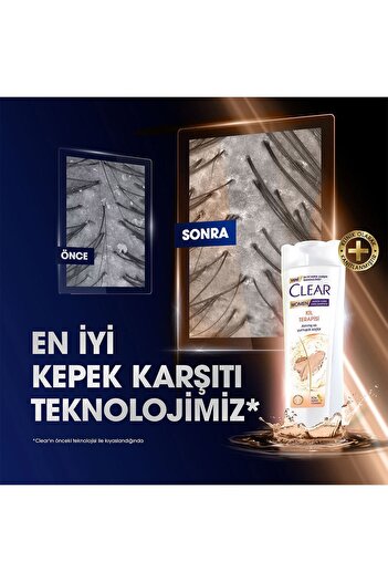 Clear Women Kepeğe Karşı Etkili Şampuan Kil Terapisi 350 ml X3