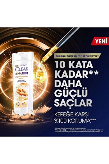Clear Women Kepeğe Karşı Etkili Şampuan Saç Dökülmesine Karşı 350 ml x3