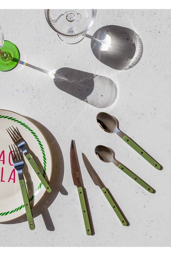 The Mia Comida Fork Spoon Knife Set Green 36 Pieces