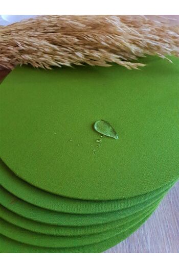 Else Home Collection Covered Stain-Proof Green American Serving Set of 6 Saucers