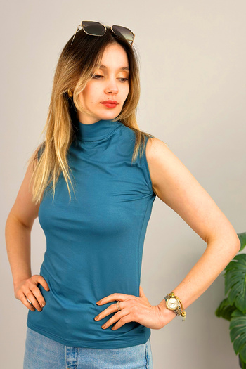 Betimoda Жіночий боді з відкритими плечима, напівкомір, 1 шт., індиго