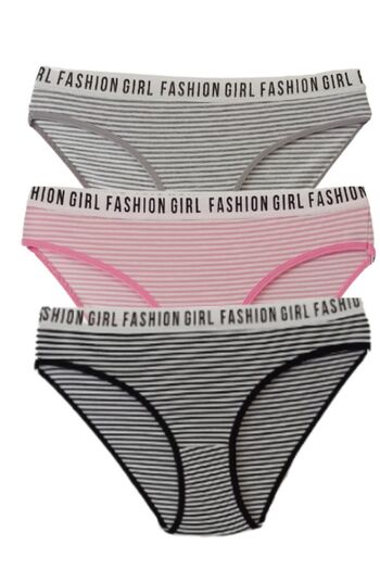 Tutku Chiloți pentru femei cu dungi din 3 piese Fashion Girl