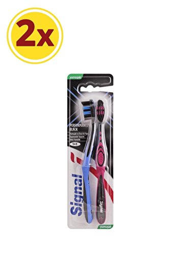 Signal Performance Black Toothbrush - Soft Plaque, Deterrence Effect, 1 1 X2