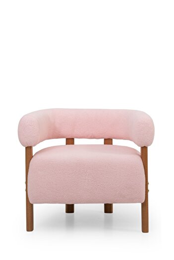 MELLMOD Sweet Mod Ahşap Ayaklı Teddy Berjer Açık Pembe M03