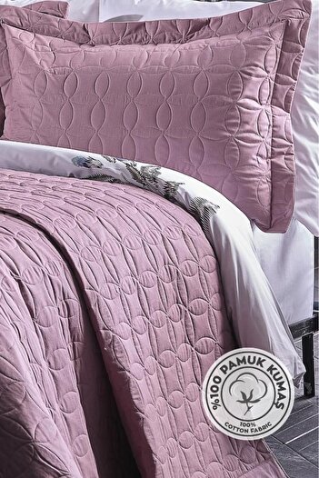 Lolavien 100% Cotton Fiona Double Quilt-Coverlet Multi-Purpose Powder Color