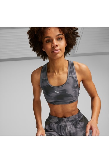 Puma PUMA RUN 4KEEPS MID IMPACT AOP BRA - Black
