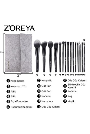 Z'oreya 15-предметний професійний набір пензлів для макіяжу Kabuki